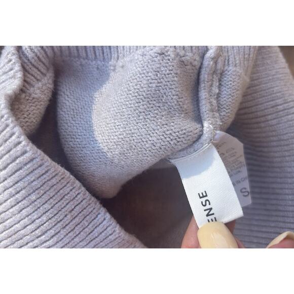 Commense Sweater Womens Small Beige Crew Neck Pullover Casual Soft Comfort - Picture 3 of 4